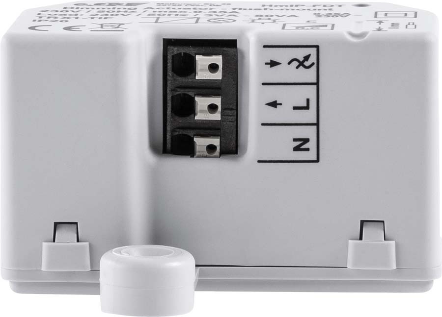 619543-6_HmIP-Dimmaktor-UP-Phasenab-U_150609A0 jpg - Produktbild Ansicht unten 619543-6_HmIP-Dimmaktor-UP-Phasenab-U_150609A0 jpg - Produktbild Ansicht unten